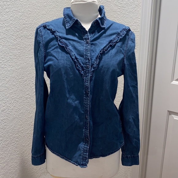 Gap Denim Women’s Western Button Down Shirt EUC - Picture 1 of 10